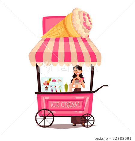 Mobile street seller with ice cream 22388691