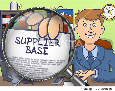 Supplier Base through Lens. Doodle Style. 22389046
