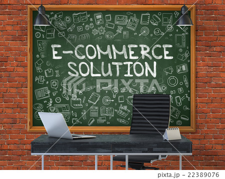 E-Commerce Solution Concept. Doodle Icons on E-Commerce Solution Concept. Doodle Icons on 22389076