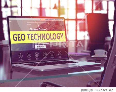 Geo Technology Concept on Laptop Screen. 22389187