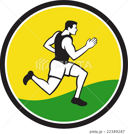 Marathon Runner Circle Retro 22389287