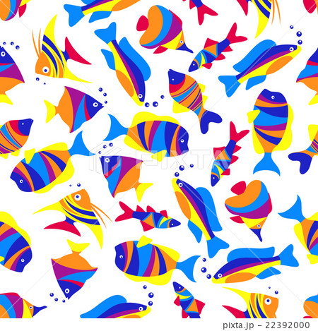 Seamless colorful exotic fishes pattern 22392000