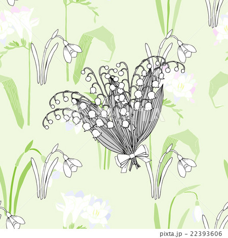 Seamless pattern with snowdrops 22393606