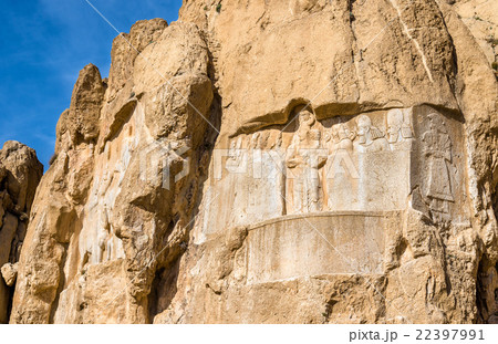 Ancient carvings at Naqsh-e Rustam necropolis Ancient carvings at Naqsh-e Rustam necropolis 22397991