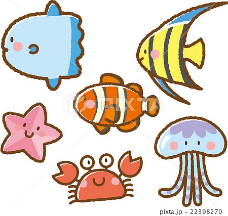 Sea Creatures Illustration Material Set 3 Stock Illustration