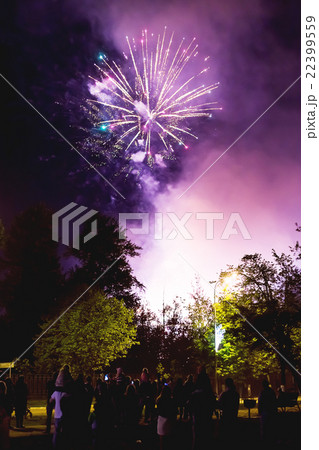Fireworks in Moscow. Victory day, May 9, Russia. 22399559