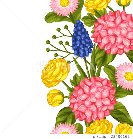 Seamless pattern with garden flowers. Decorative 22400165