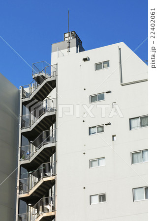 マンションの非常階段の写真素材