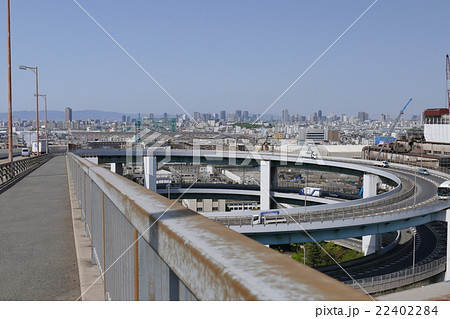 千本松大橋 めがね橋 大阪市大正区南恩加島の写真素材