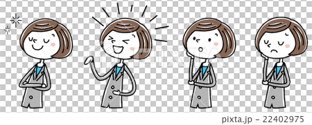 Illustration material: Women's emotional variation of business suits 22402975
