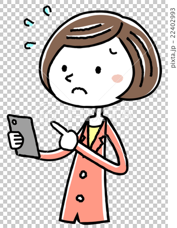 Illustration material: business suit female smartphone operation 22402993