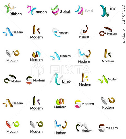 Set of abstract ribbon logo icons Set of abstract ribbon logo icons 22404123