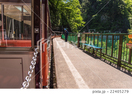 黒部峡谷鉄道　新緑の黒部峡谷 22405279