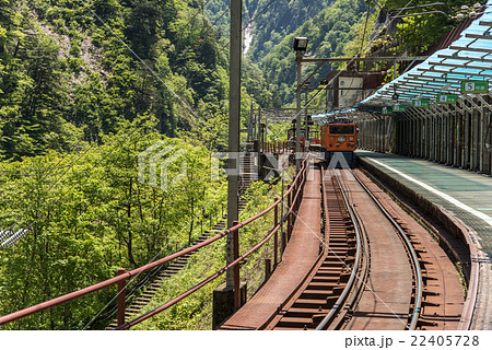 黒部峡谷鉄道 新緑の黒部峡谷 欅平駅 黒部峡谷鉄道 新緑の黒部峡谷 欅平駅 22405728