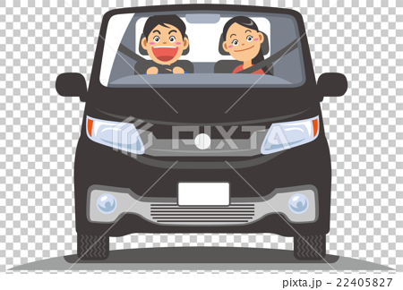 ドライブをしているカップルのイメージイラストのイラスト素材