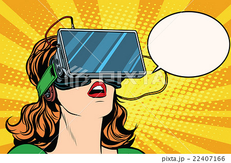 Retro girl with glasses virtual reality Retro girl with glasses virtual reality 22407166