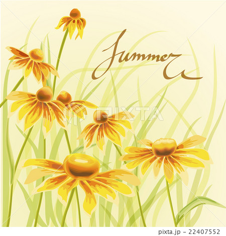 Orange and yellow flowers with green leaves floral Orange and yellow flowers with green leaves floral 22407552
