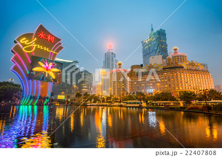 Casino Building skyline night in Macau 22407808