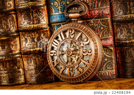 Old Books and Vintage pocket watch Old Books and Vintage pocket watch 22408194