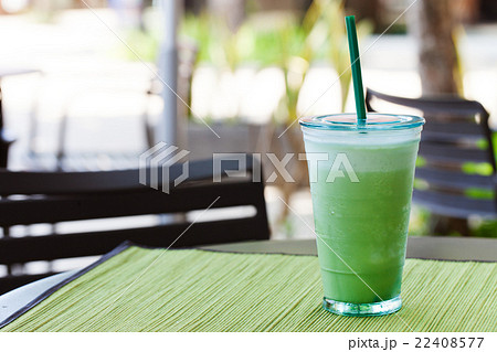 Iced matcha green tea latte, frappe Copy space 22408577