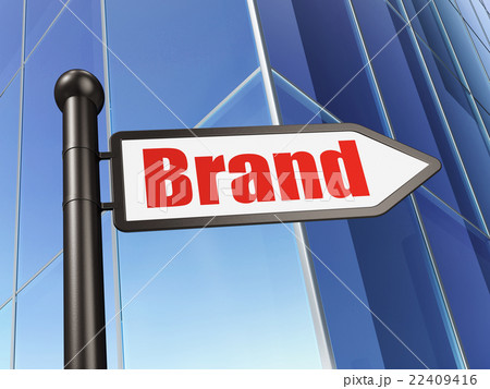 Advertising concept: sign Brand on Building 22409416