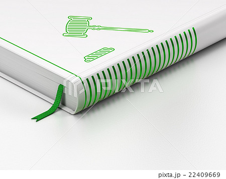 Law concept: closed book, Gavel on white Law concept: closed book, Gavel on white 22409669
