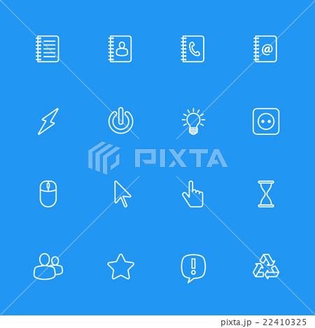 white line web icon set white line web icon set 22410325
