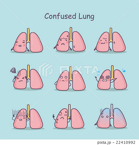 Confused cartoon Lung set 22410992
