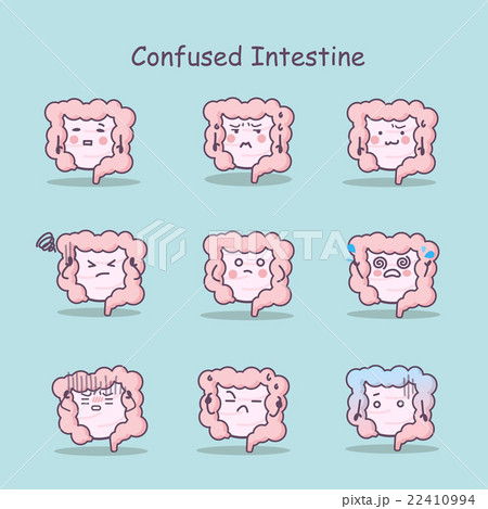 Confused cartoon Intestine set 22410994