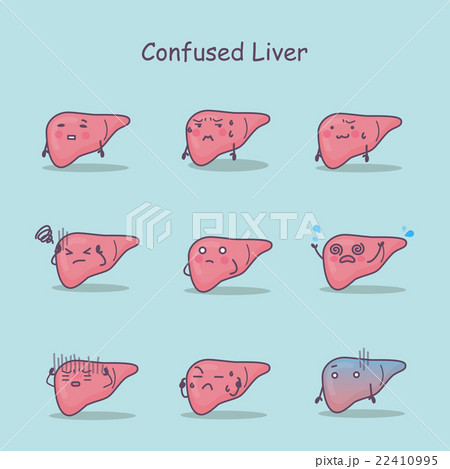 Confused cartoon liver set 22410995