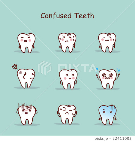 Confused cartoon tooth set 22411002