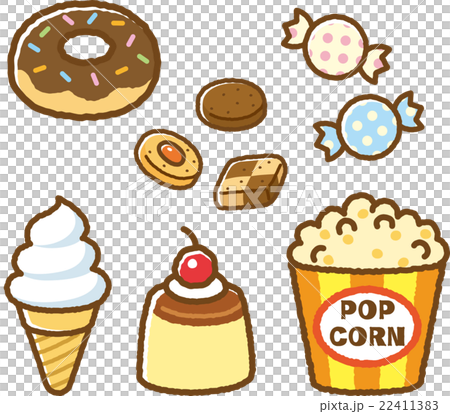 Sweets Illustration Material Set Stock Illustration