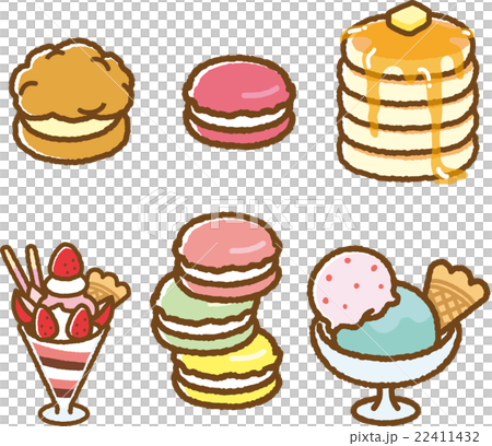 Sweets Illustration Material Set Stock Illustration