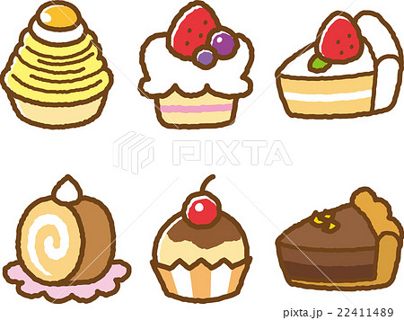 お菓子イラスト素材セット ケーキ のイラスト素材 22411489 Pixta