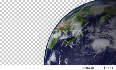 3dcg 地球 日本アップ昼間 透過のイラスト素材