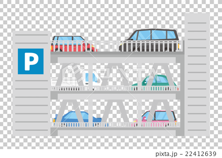 立体駐車場 乗り物 シリーズ のイラスト素材