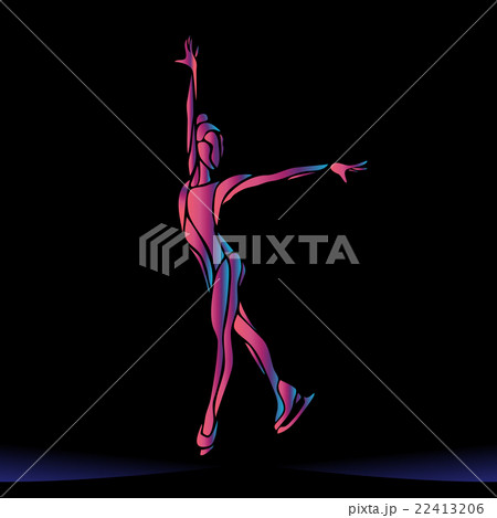 Winter sport. Ladies figure skating.  Ice show. 22413206