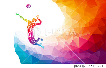 Creative silhouette of volleyball player. 22413221