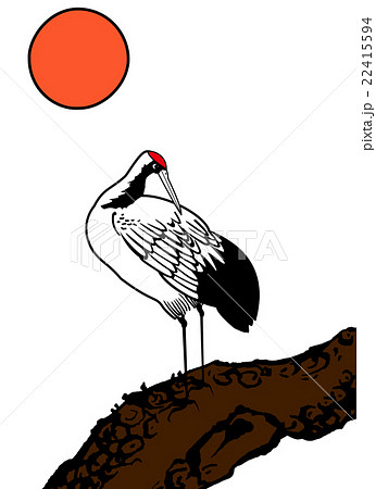 丹頂 タンチョウ タンチョウヅルのイラスト素材