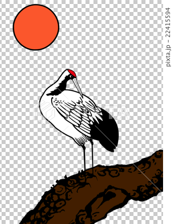 樹幹白鶴花鳥 22415594