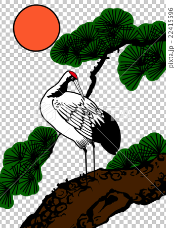 松樹白鶴花鳥 22415596