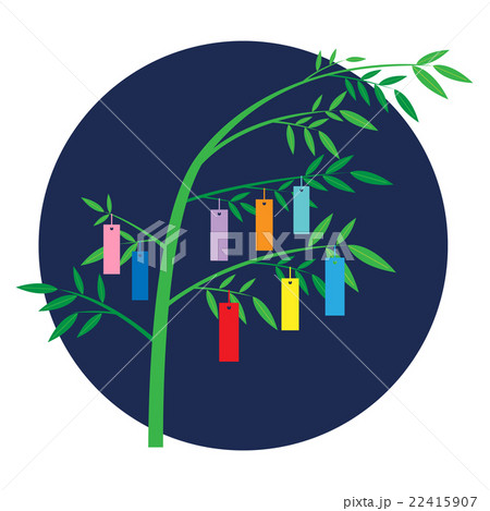 七夕に願い事のイラスト素材