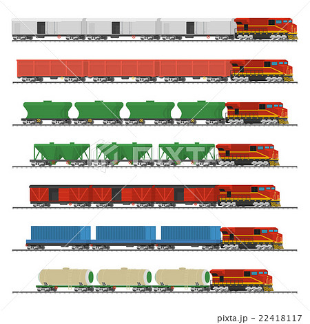 Collection of freight railway trains Collection of freight railway trains 22418117