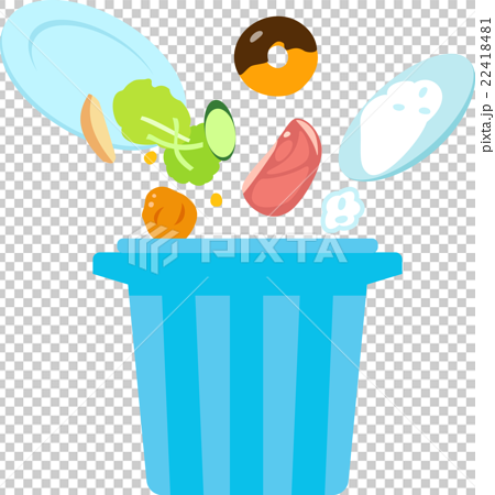 ゴミ箱に捨てられる食べ物のイラストのイラスト素材 22418481 Pixta