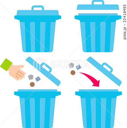 A Set Of Images To Put Trash Can And Trash Stock Illustration