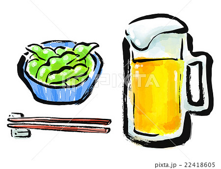 筆描き 食品 ビール つまみのイラスト素材 22418605 Pixta