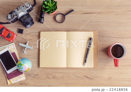 Outfit of traveler with cup of coffee 22418856