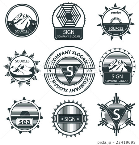 Set emblems mountain, labels and signs vintage 22419695