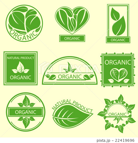 Organic natural emblems products, labels, logo 22419696
