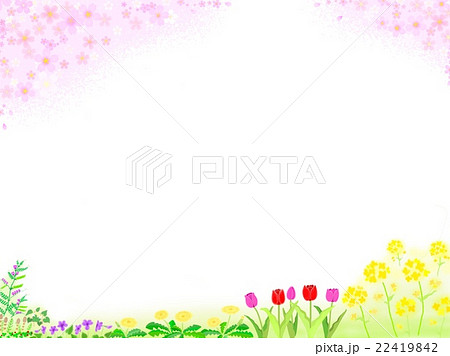 春の花のフレームのイラスト素材 22419842 Pixta